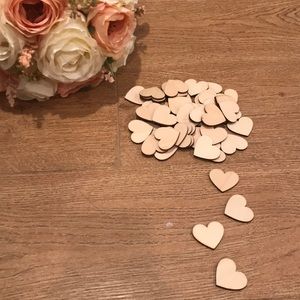 50 pack Wooden hearts